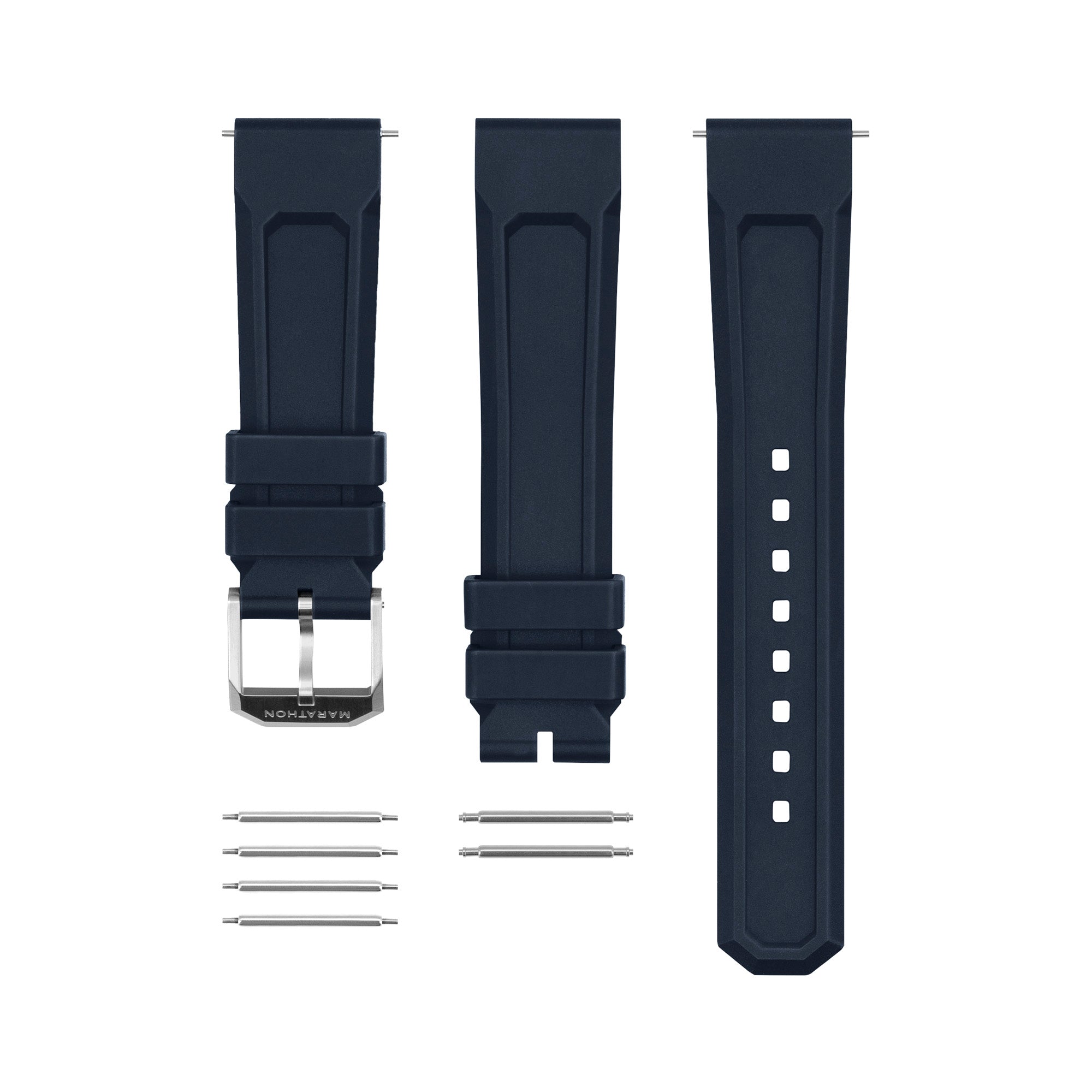 3-Piece Rubber Strap Kit, Blue, 20mm image