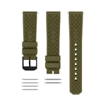 3-Piece Rubber Strap Kit, OD Green, Anthracite, 20mm