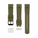 3-Piece Rubber Strap Kit, OD Green, Anthracite, 20mm