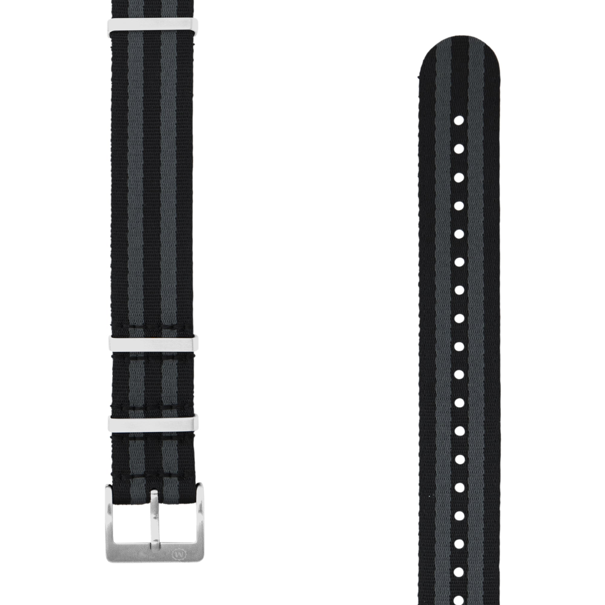Seat-Belt Weave Nylon DEFSTAN Strap, Black & Grey, 20mm