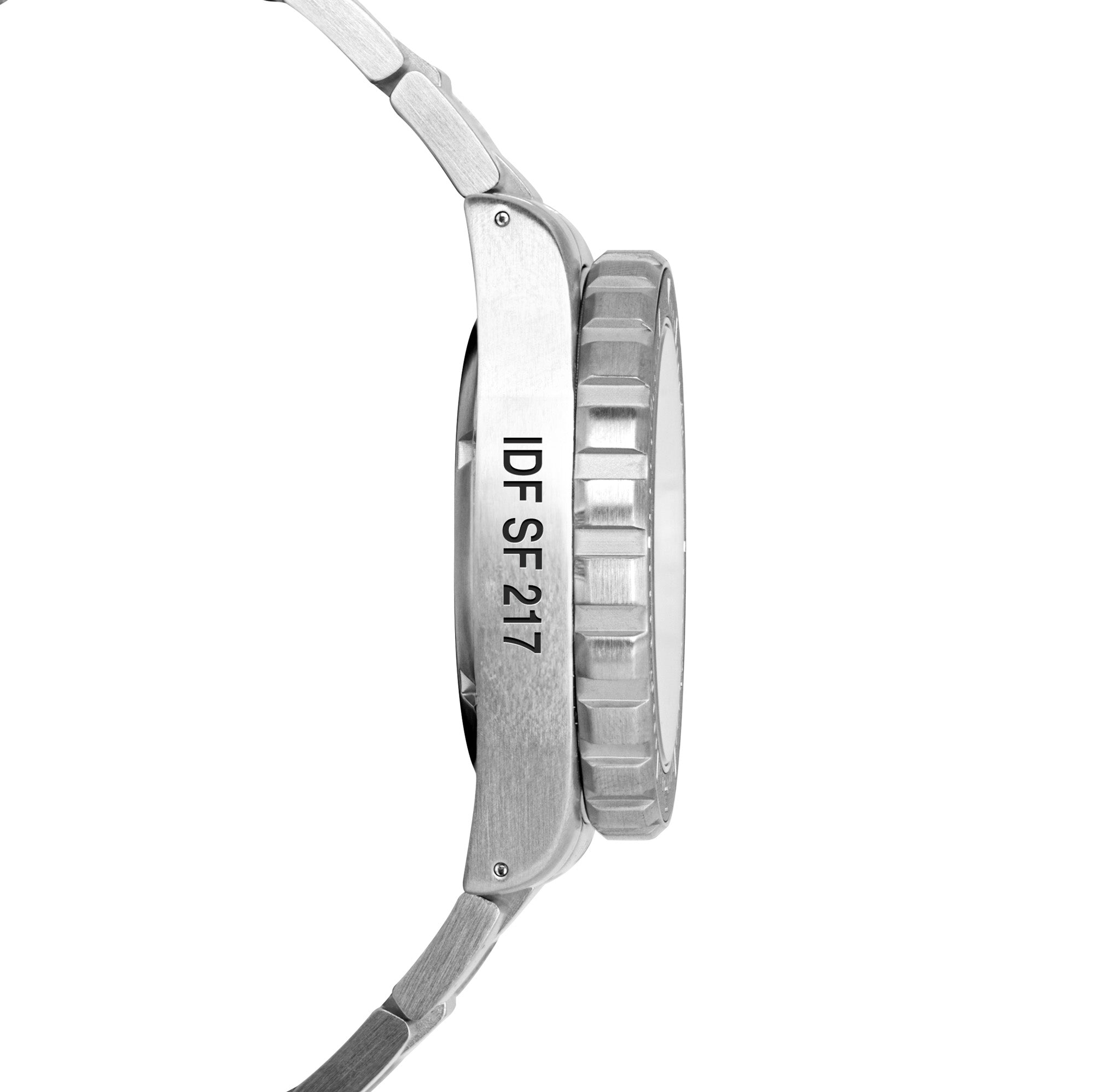 Grand quartz de plongée officiel Duvdevan (TSAR) de 41mm avec bracelet en acier inoxydable