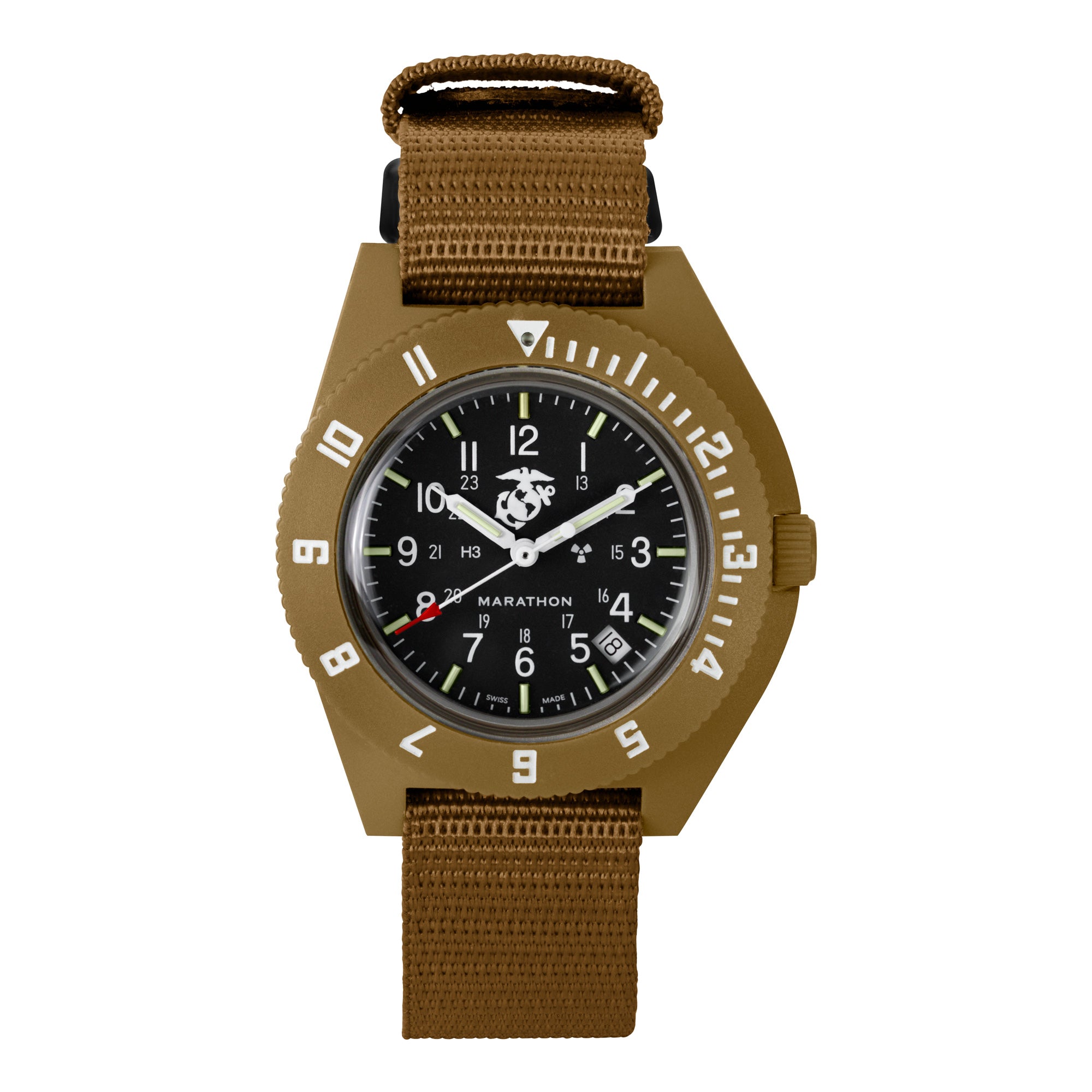 Gift With Purchase: 41mm Official USMC Desert Tan Pilot's Navigator with Date (Quartz) image