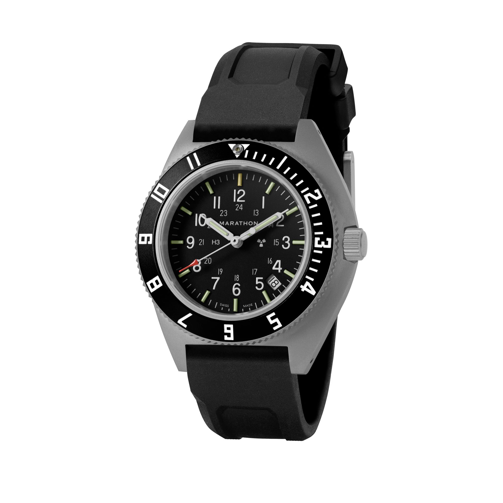 Steel Navigator de 41 mm con fecha (SSNAV-D) y kit de correa de caucho negra de 3 piezas image
