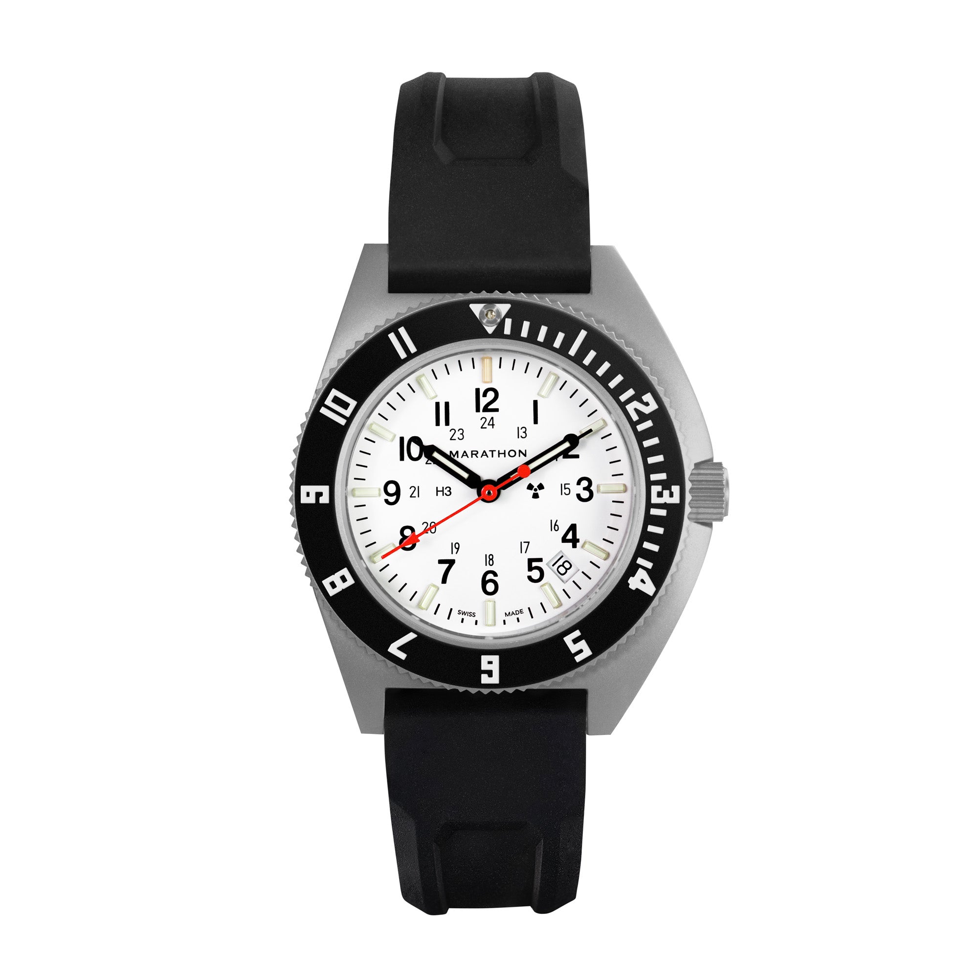 Steel Navigator de 41 mm avec date (SSNAV-D) sur kit de bracelet en caoutchouc noir 3 pièces image