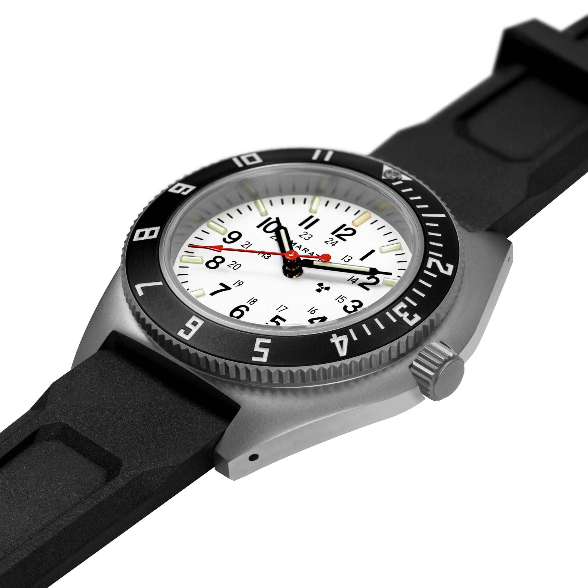 41mm Arctic Steel Navigator w/Date (SSNAV-D) on Black 3-Piece Rubber Strap Kit image
