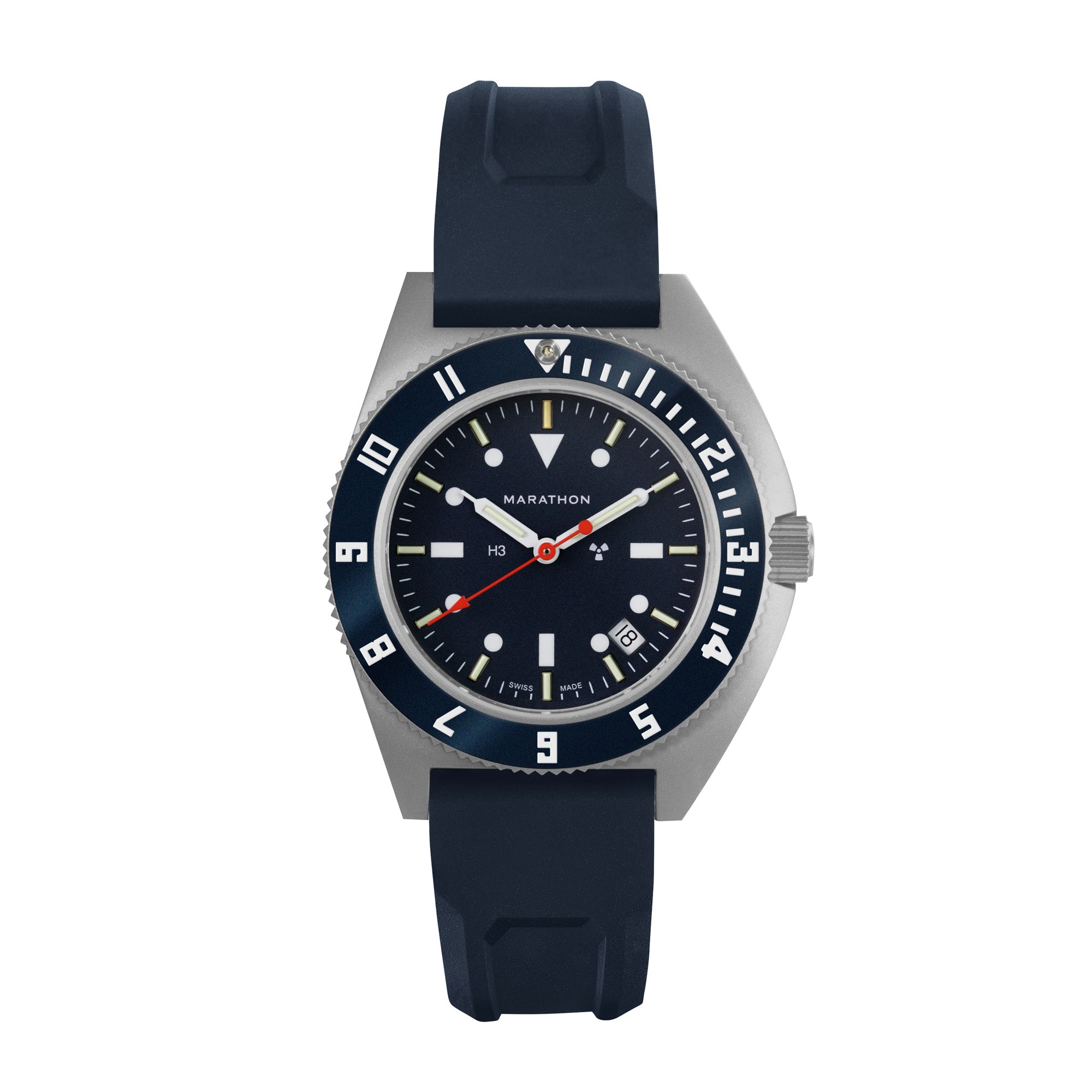 41mm Blue Steel Navigator w/Date (SSNAV-D) on Blue 3-Piece Rubber Strap Kit image