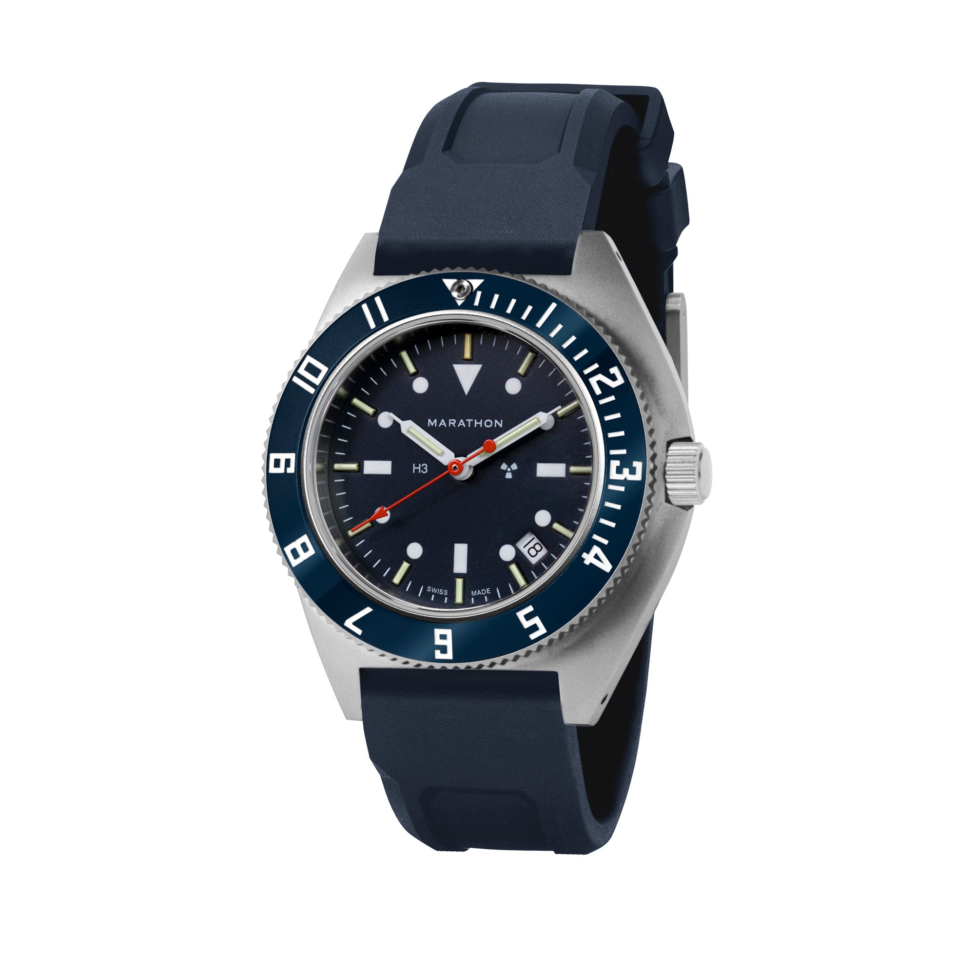 41mm Blue Steel Navigator w/Date (SSNAV-D) on Blue 3-Piece Rubber Strap Kit image