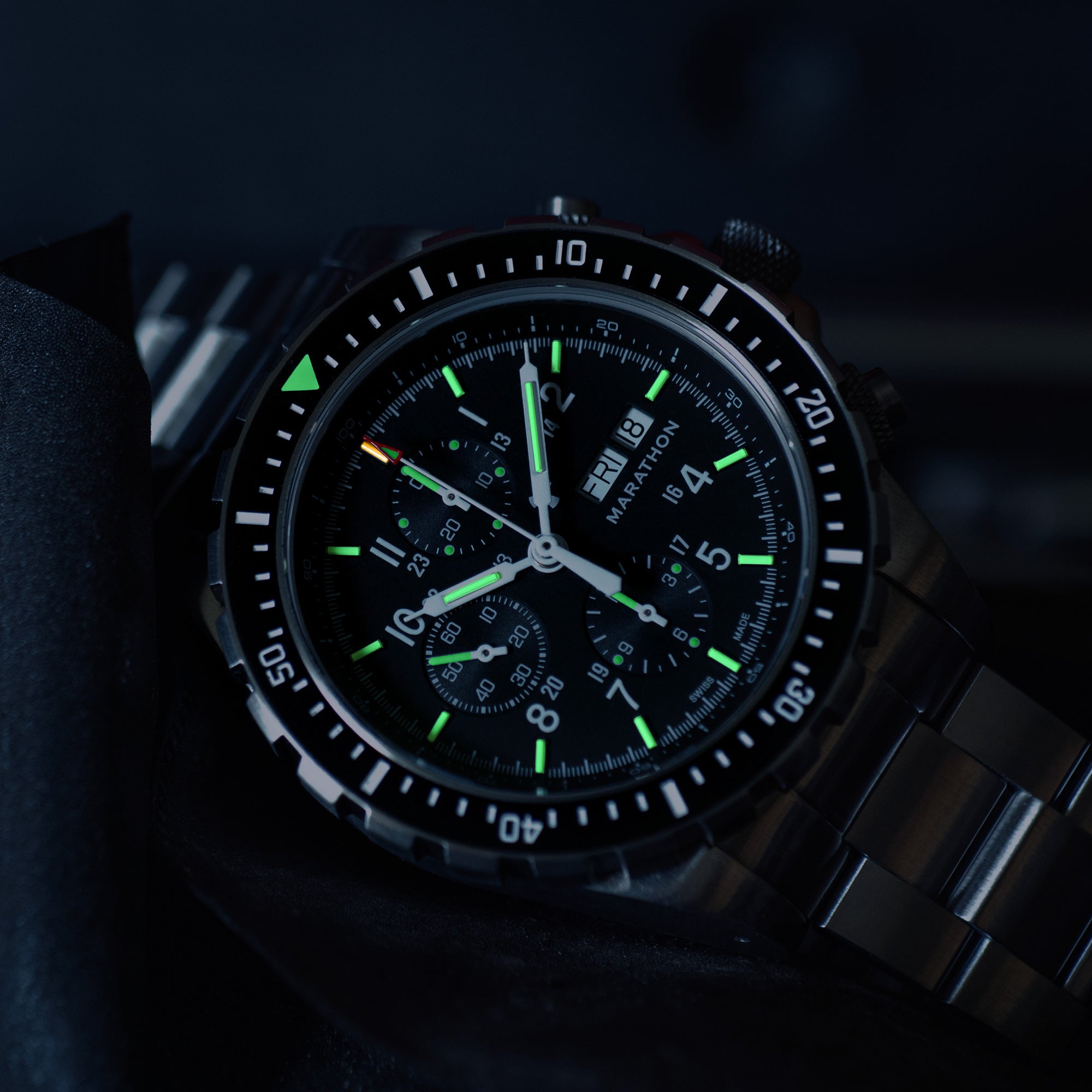 46mm Jumbo Diver/Pilot's Automatic Chronograph (CSAR) with Stainless Steel Bracelet image