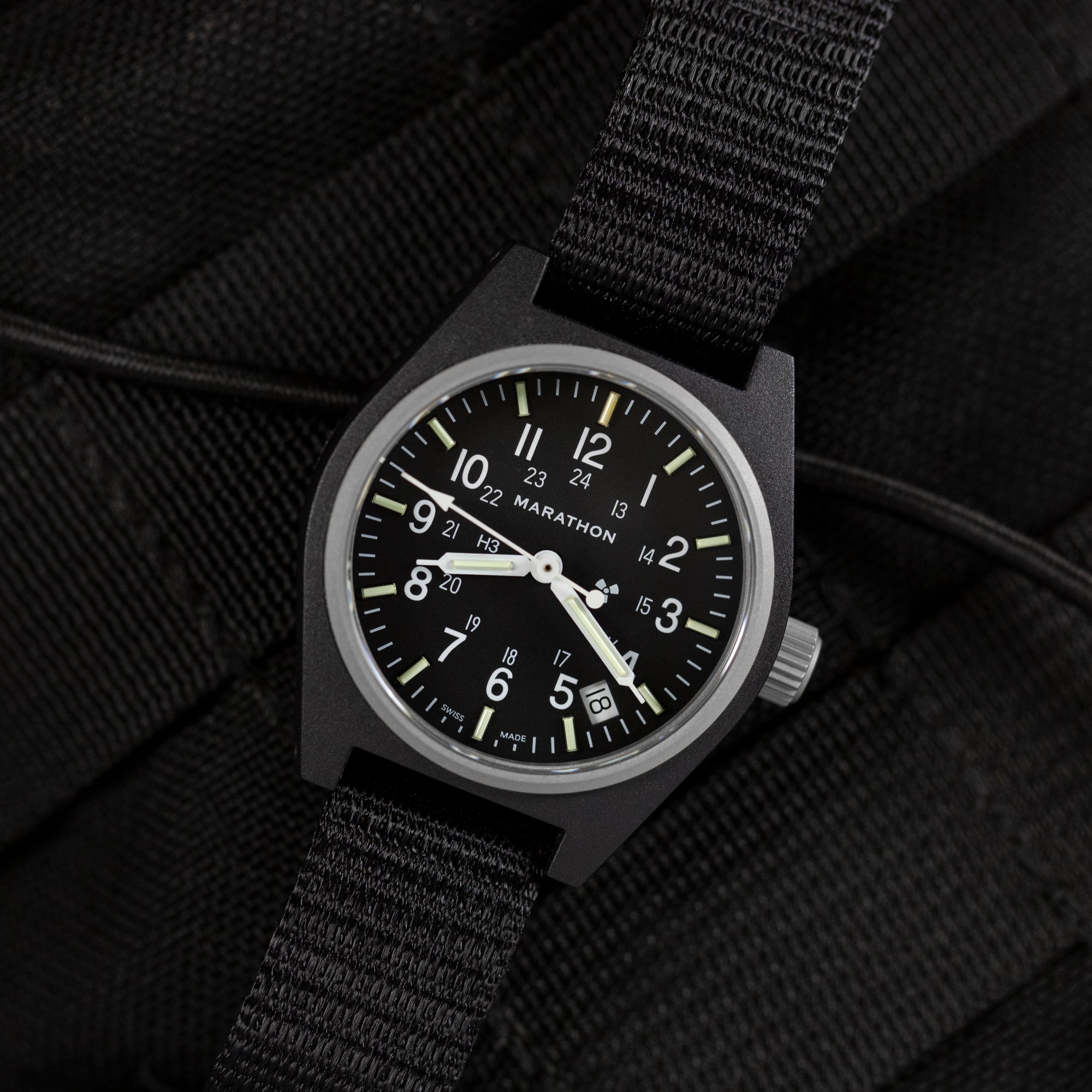 34mm Black General Purpose Quartz with Date (GPQ-D) – Marathon Watch