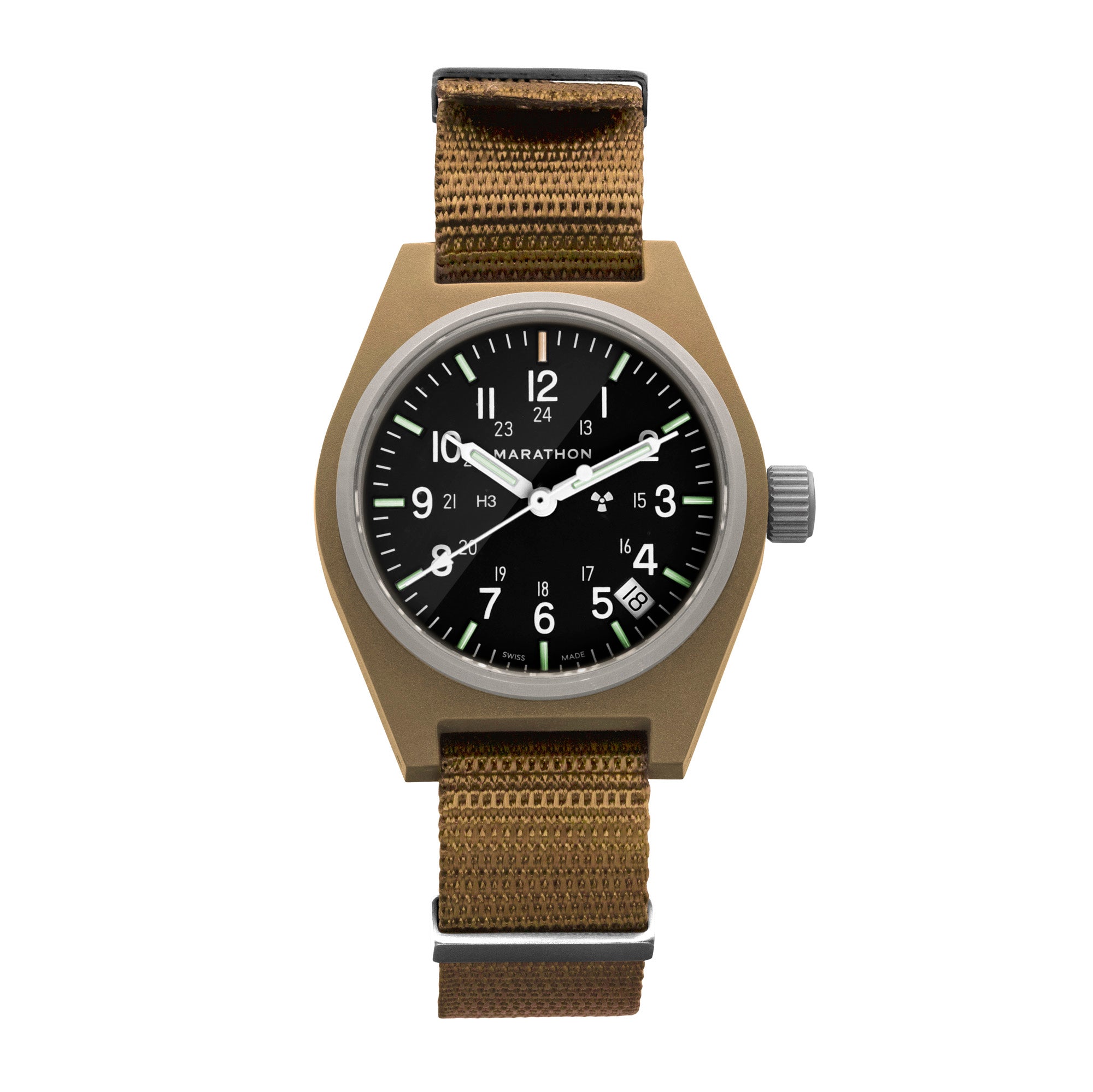 Quartz à usage général Desert Tan de 34 mm avec date (GPQ)