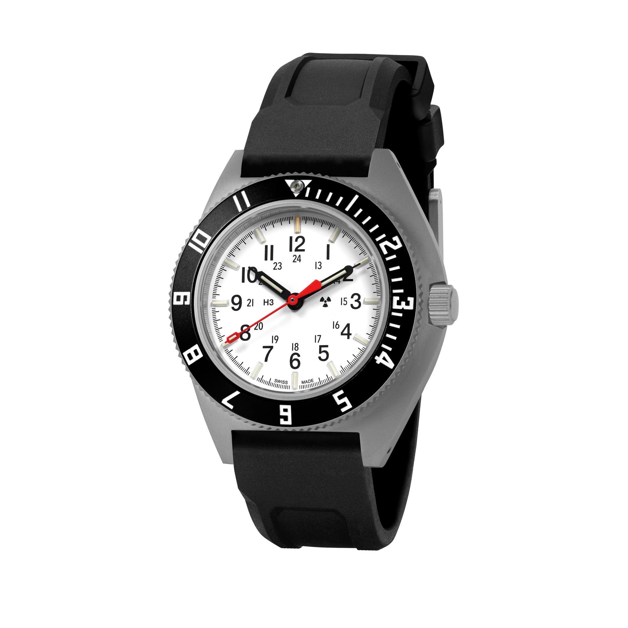 41mm Arctic Steel Navigator Automatic (Arctic SSNAV Auto) on Black 3-Piece Rubber Strap Kit image