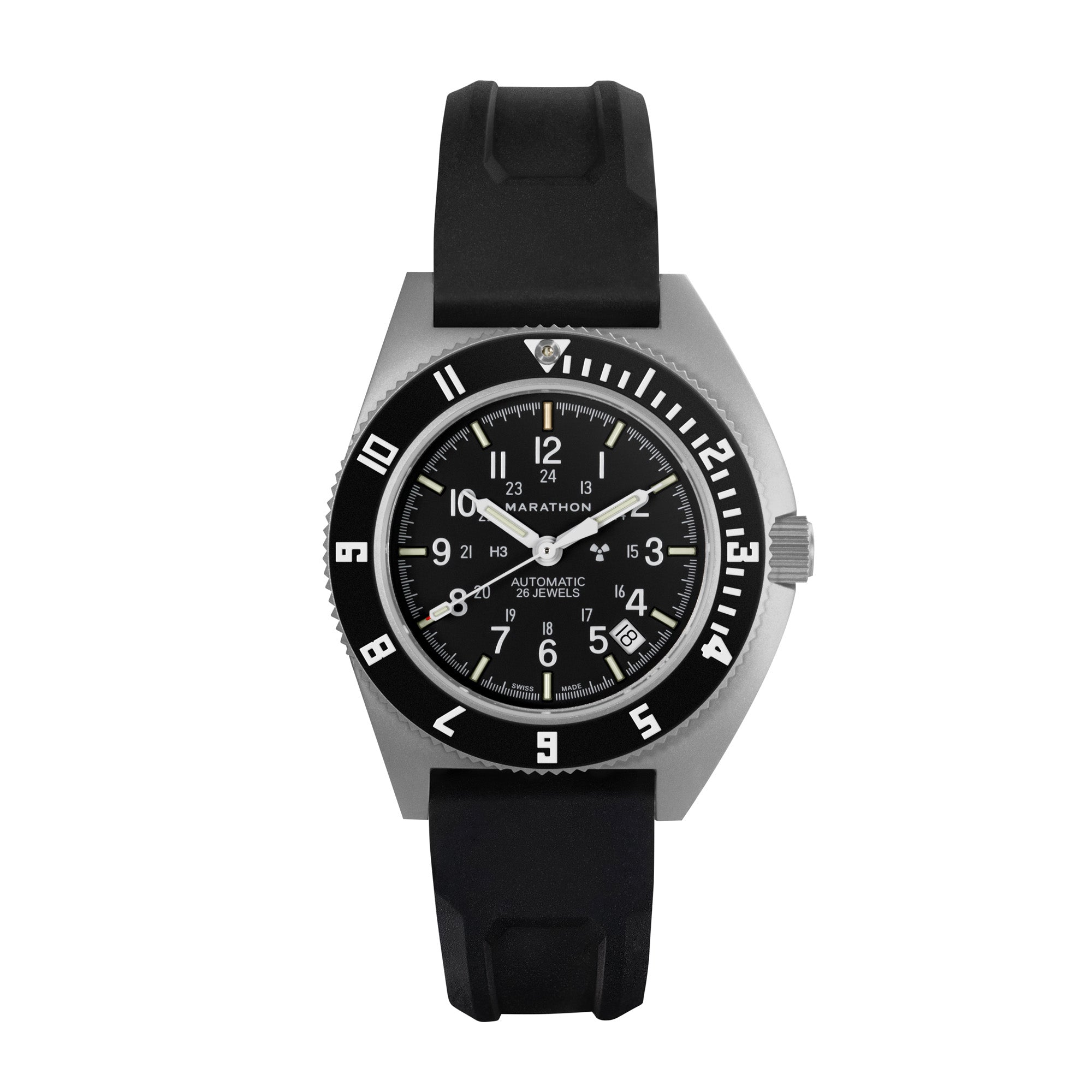 Navigateur en acier de 41 mm avec date automatique (SSNAV-D AUTO) sur kit de 3 bracelets en caoutchouc noir image