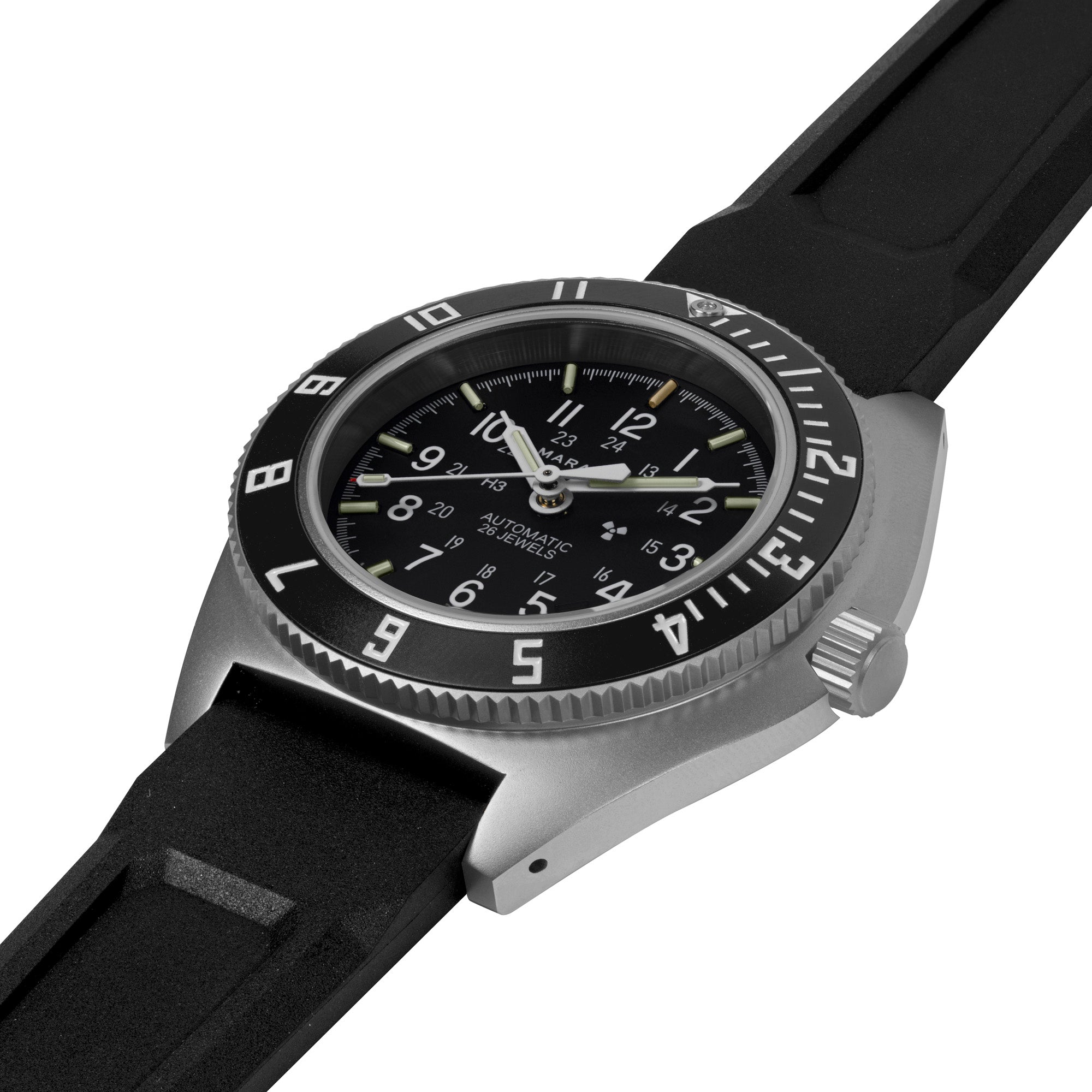 Navigateur en acier de 41 mm avec date automatique (SSNAV-D AUTO) sur kit de 3 bracelets en caoutchouc noir image
