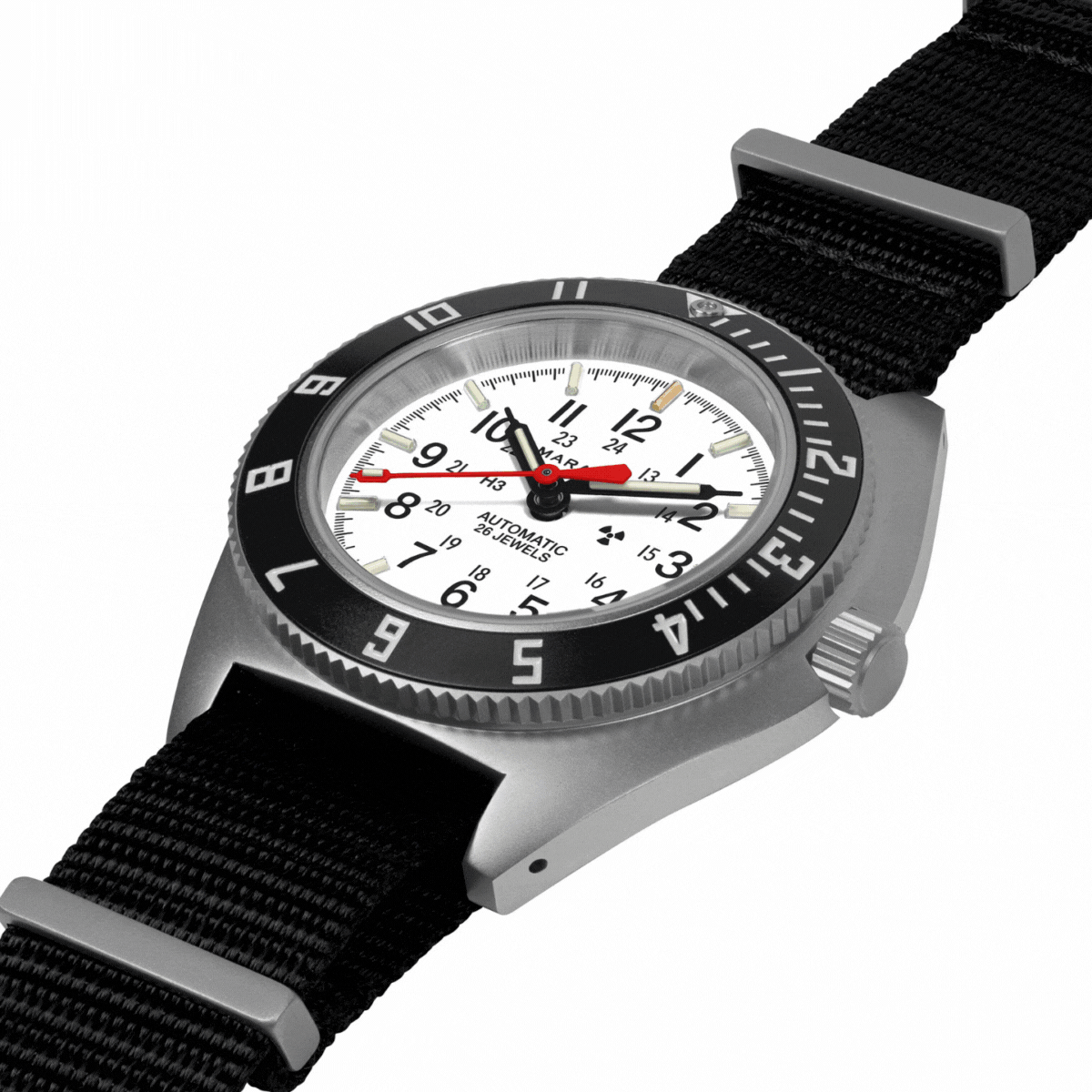 41mm Arctic Steel Navigator w/ Date Automatic (Arctic SSNAV-D Auto) on Nylon DEFSTAN