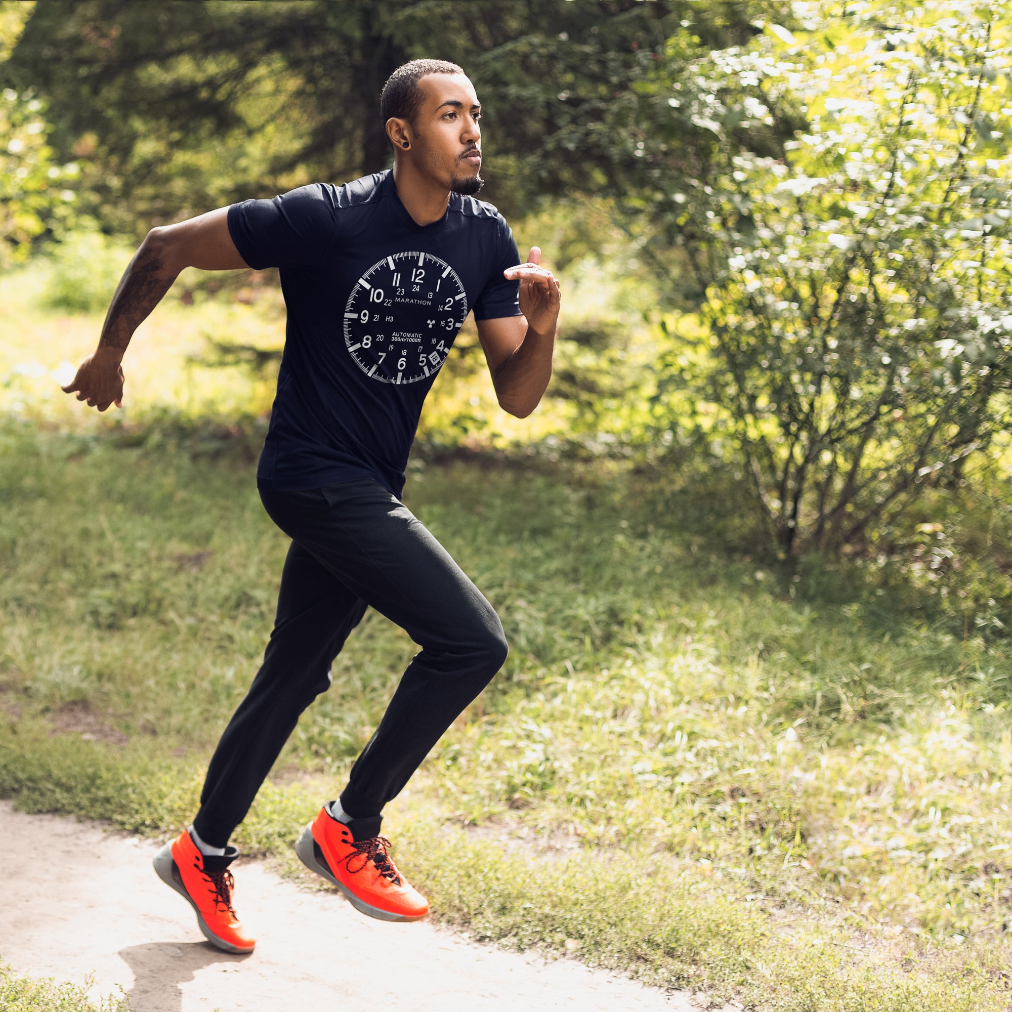 Slim Fit Navy Blue Marathon Watch GSAR T-Shirt image