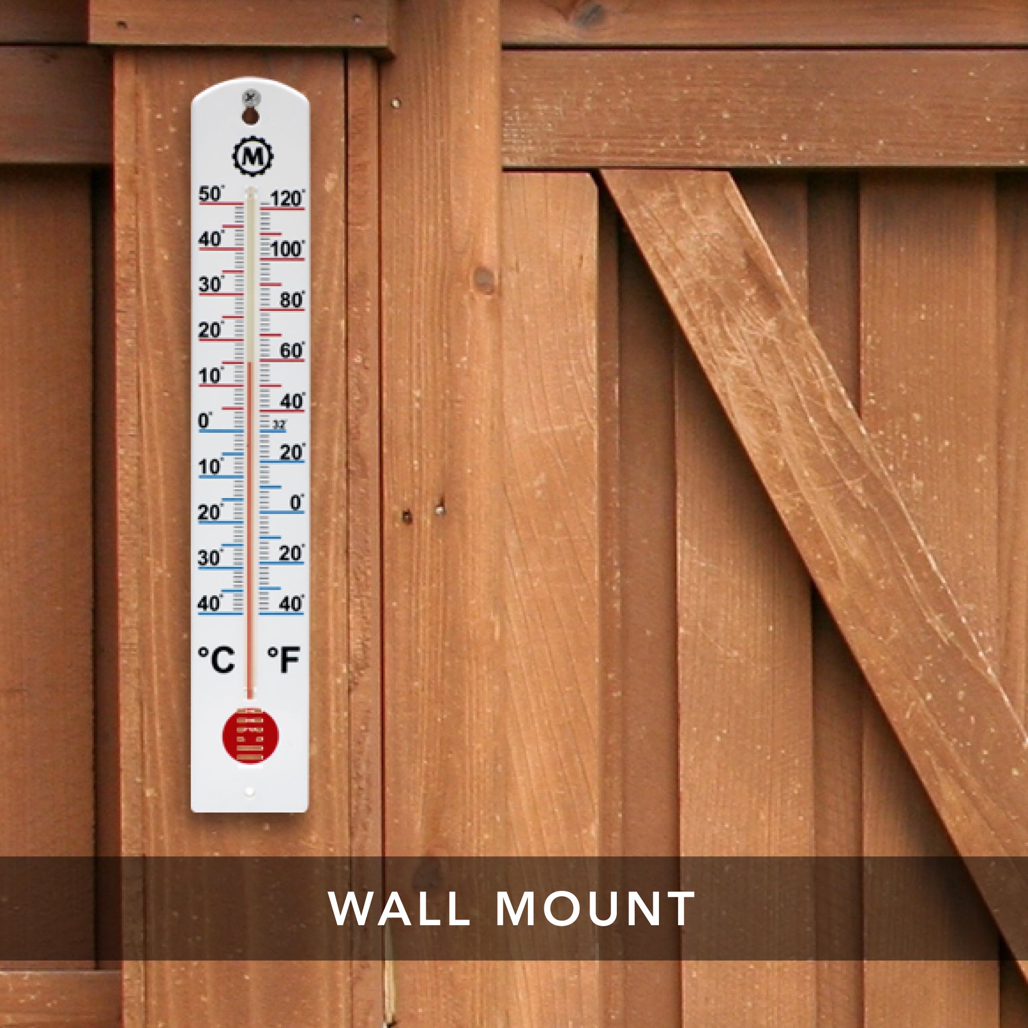 Large Vertical Analog Scale Outdoor Wall-Mount Thermometer