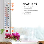 16 Inch Vertical Outdoor Thermometer image