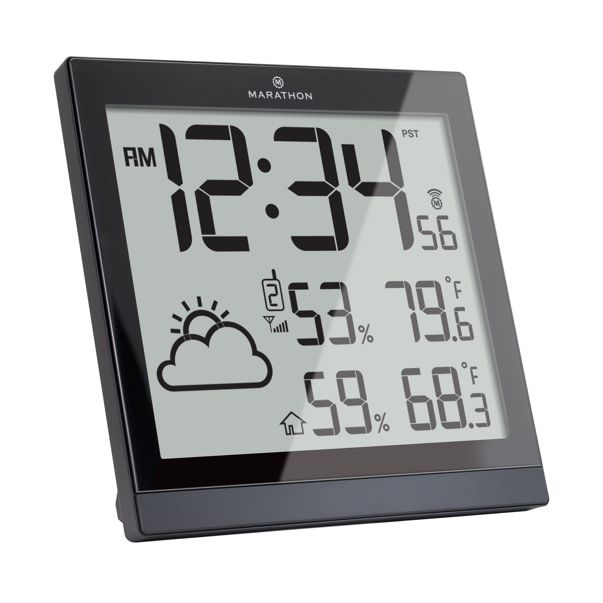 Station météo atomique et horloge avec 3 capteurs à distance image