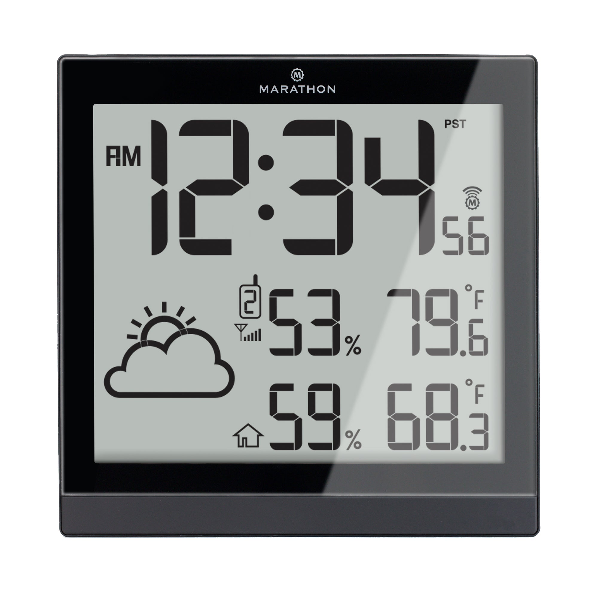 Station météo atomique et horloge avec 3 capteurs à distance image
