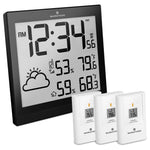 Station météo atomique et horloge avec 3 capteurs à distance image