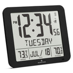 Slim Self-Setting Full Calendar Wall Clock with Indoor/Outdoor Temperature