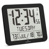 Slim Self-Setting Full Calendar Wall Clock with Indoor/Outdoor Temperature image