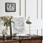 Slim Self-Setting Full Calendar Wall Clock with Indoor/Outdoor Temperature