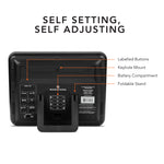 Slim Self-Setting Full Calendar Wall Clock with Indoor/Outdoor Temperature