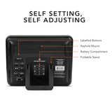 Slim Self-Setting Full Calendar Wall Clock with Indoor/Outdoor Temperature image