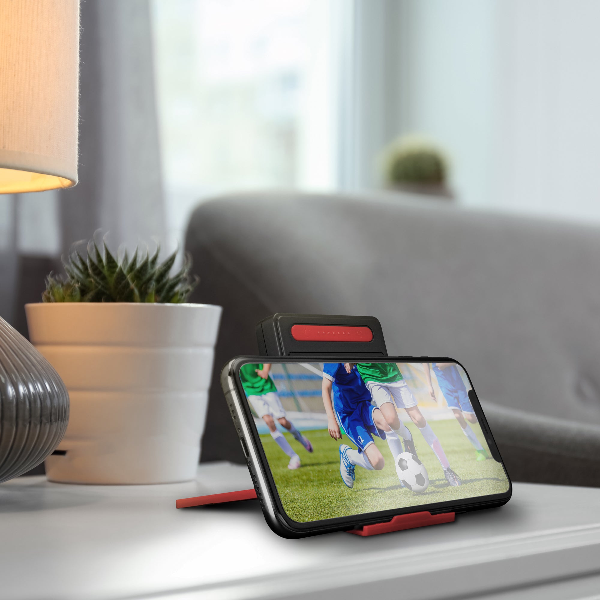 Compact Travel Alarm Clock with Built-In Phone Stand image