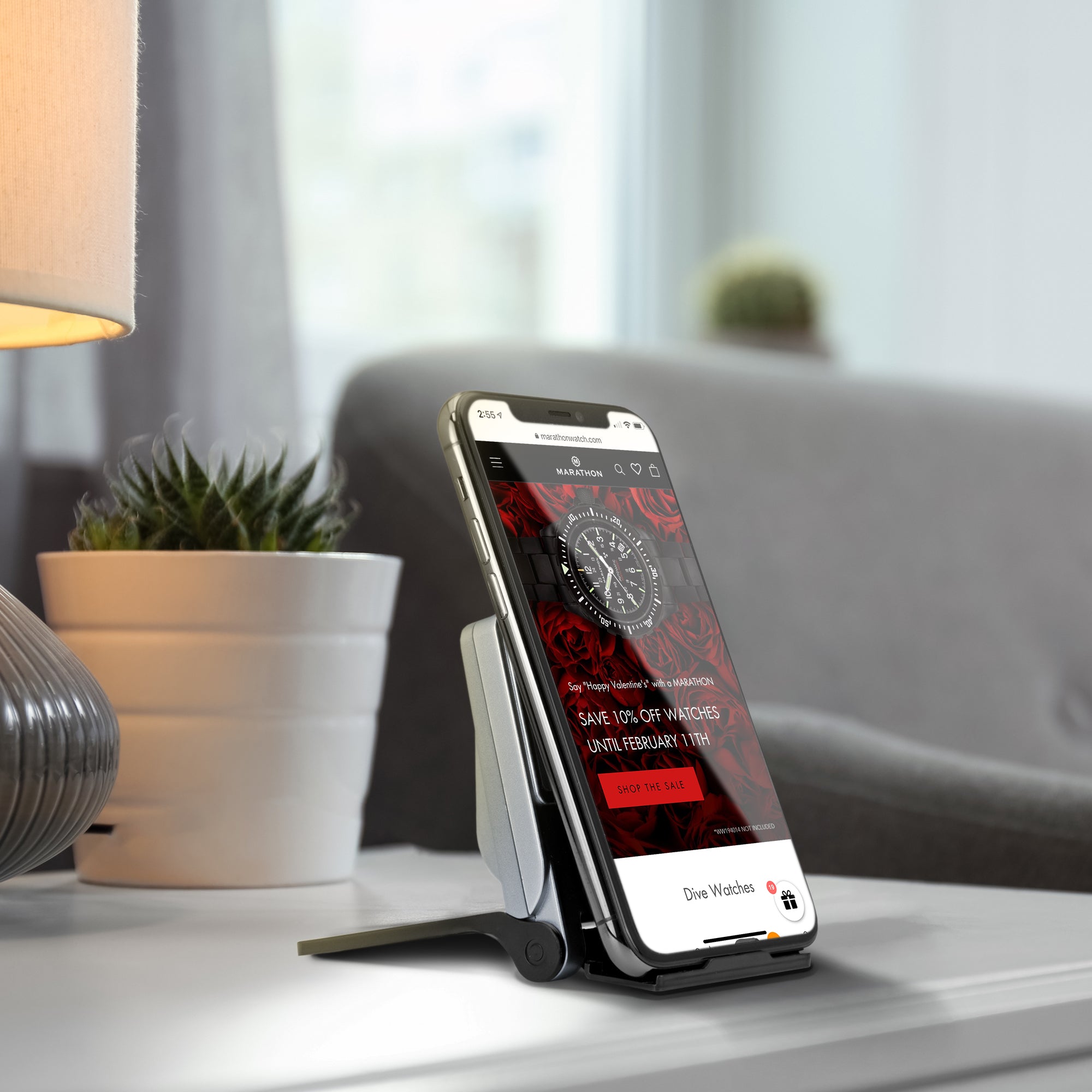 Compact Travel Alarm Clock with Built-In Phone Stand