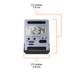 Compact Travel Alarm Clock with Built-In Phone Stand