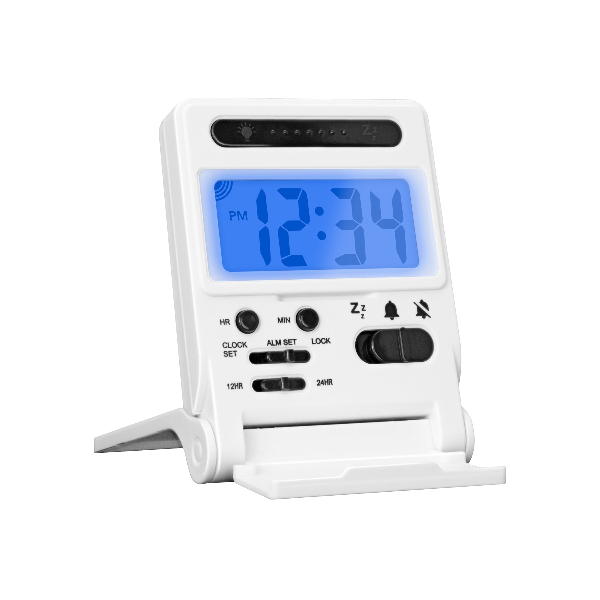 Compact Travel Alarm Clock with BuiltIn Phone Stand Marathon Watch