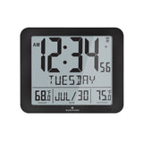 Slim Self-Setting Full Calendar Wall Clock with Indoor/Outdoor Temperature image