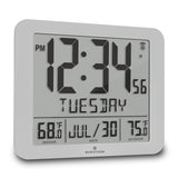 Slim Self-Setting Full Calendar Wall Clock with Indoor/Outdoor Temperature image