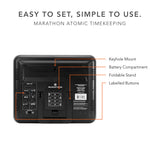 Slim Self-Setting Full Calendar Wall Clock with Indoor/Outdoor Temperature image