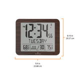 Slim Self-Setting Full Calendar Wall Clock with Indoor/Outdoor Temperature