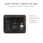 Slim Self-Setting Full Calendar Wall Clock with Indoor/Outdoor Temperature