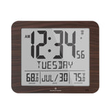 Slim Self-Setting Full Calendar Wall Clock with Indoor/Outdoor Temperature image