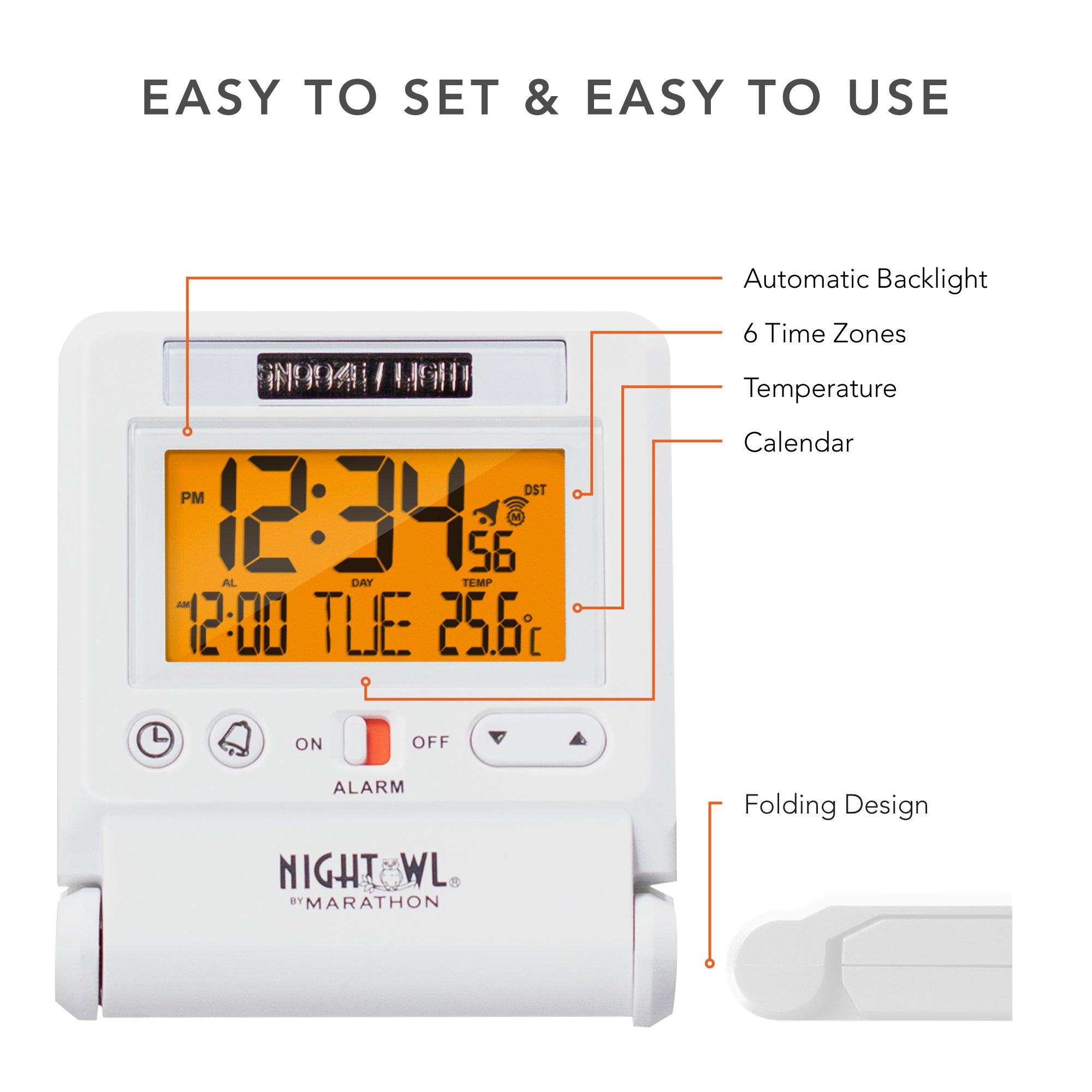 Self-Setting Travel Alarm Clock