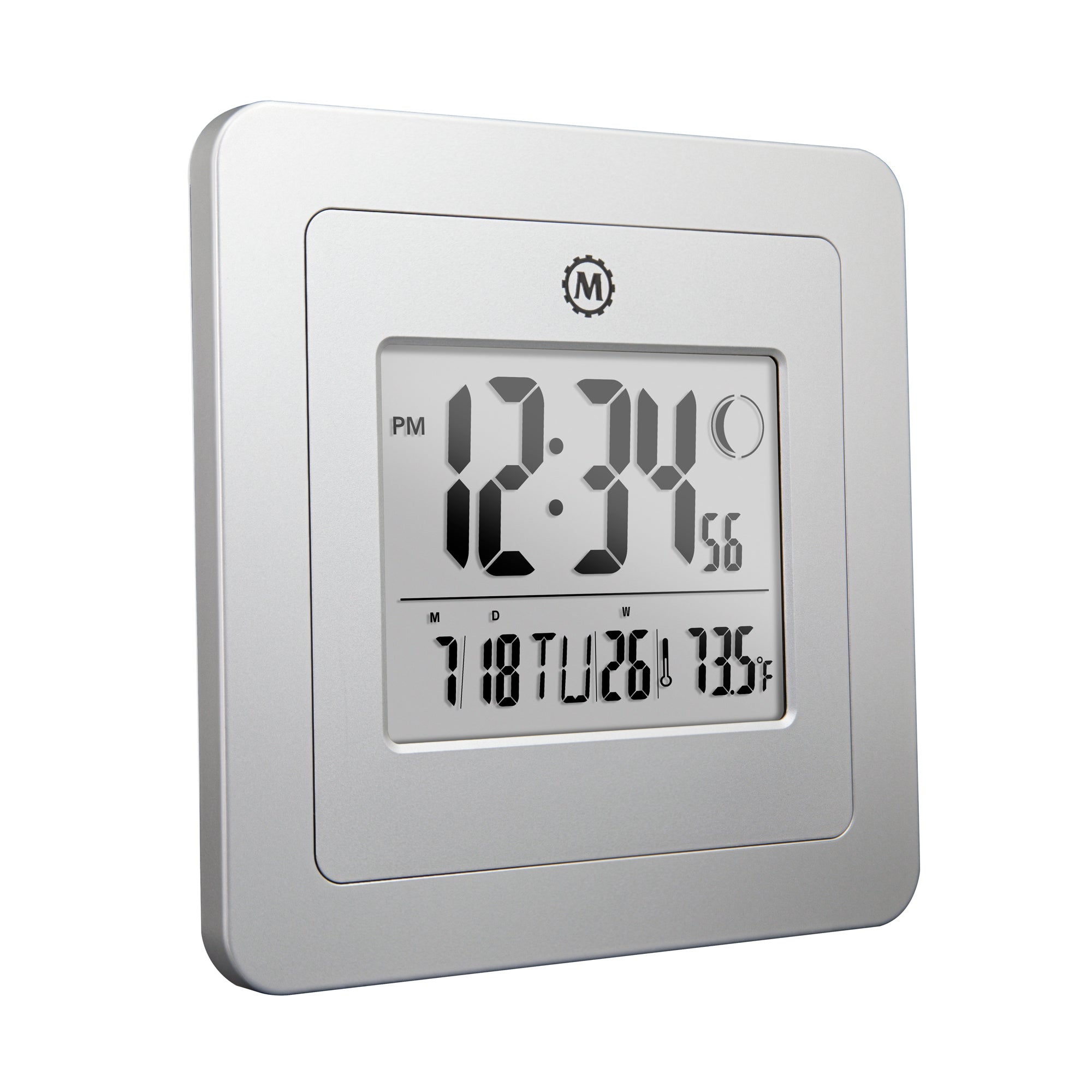 Marathon BASICS Digital Wall Clock with Moon Phase