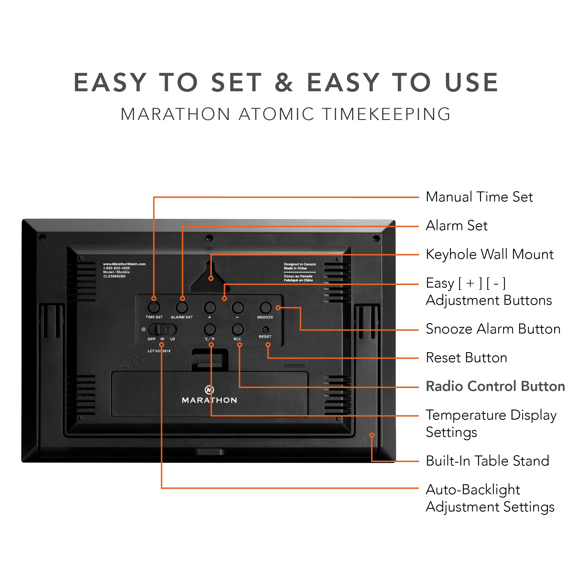 Reloj de pared digital atómico con retroiluminación automática