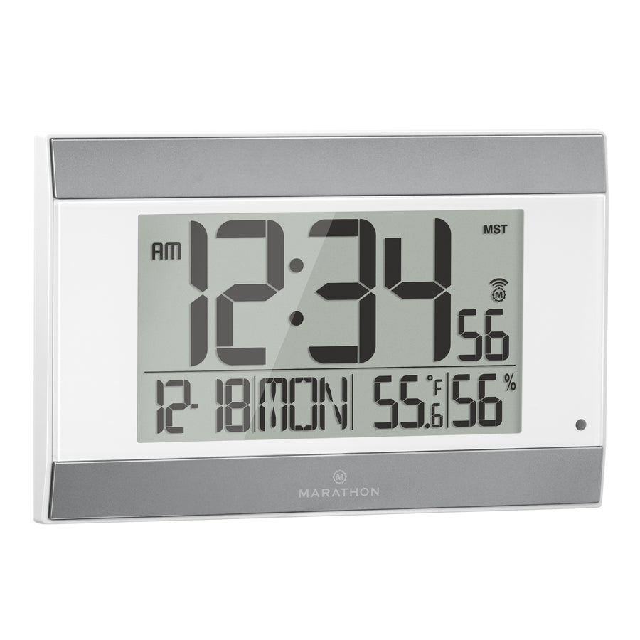 Atomic Digital Wall Clock with Auto BacklightN N N N Marathon