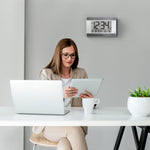 Reloj de pared digital atómico con retroiluminación automática