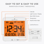 Self-Setting Desk Clock with Backlight, Heat & Comfort Index