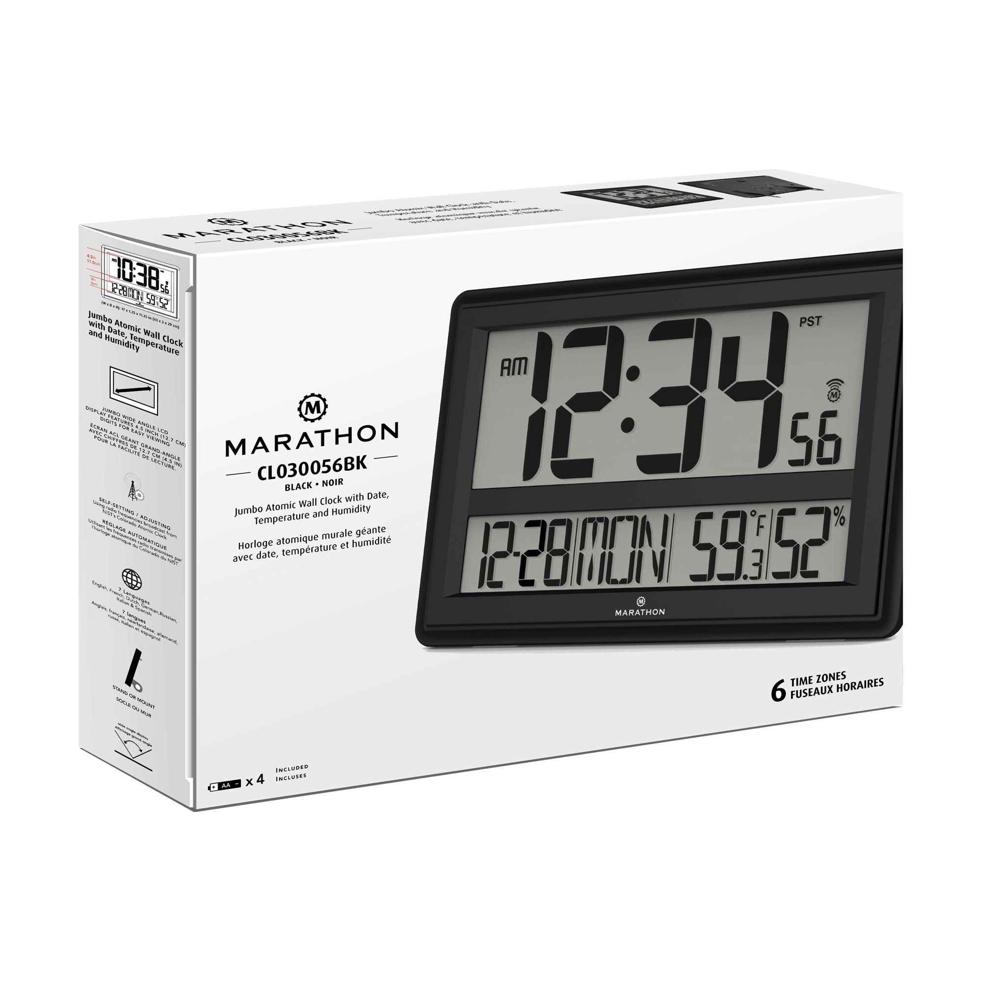 Jumbo Atomic Wall Clock with Table Stand