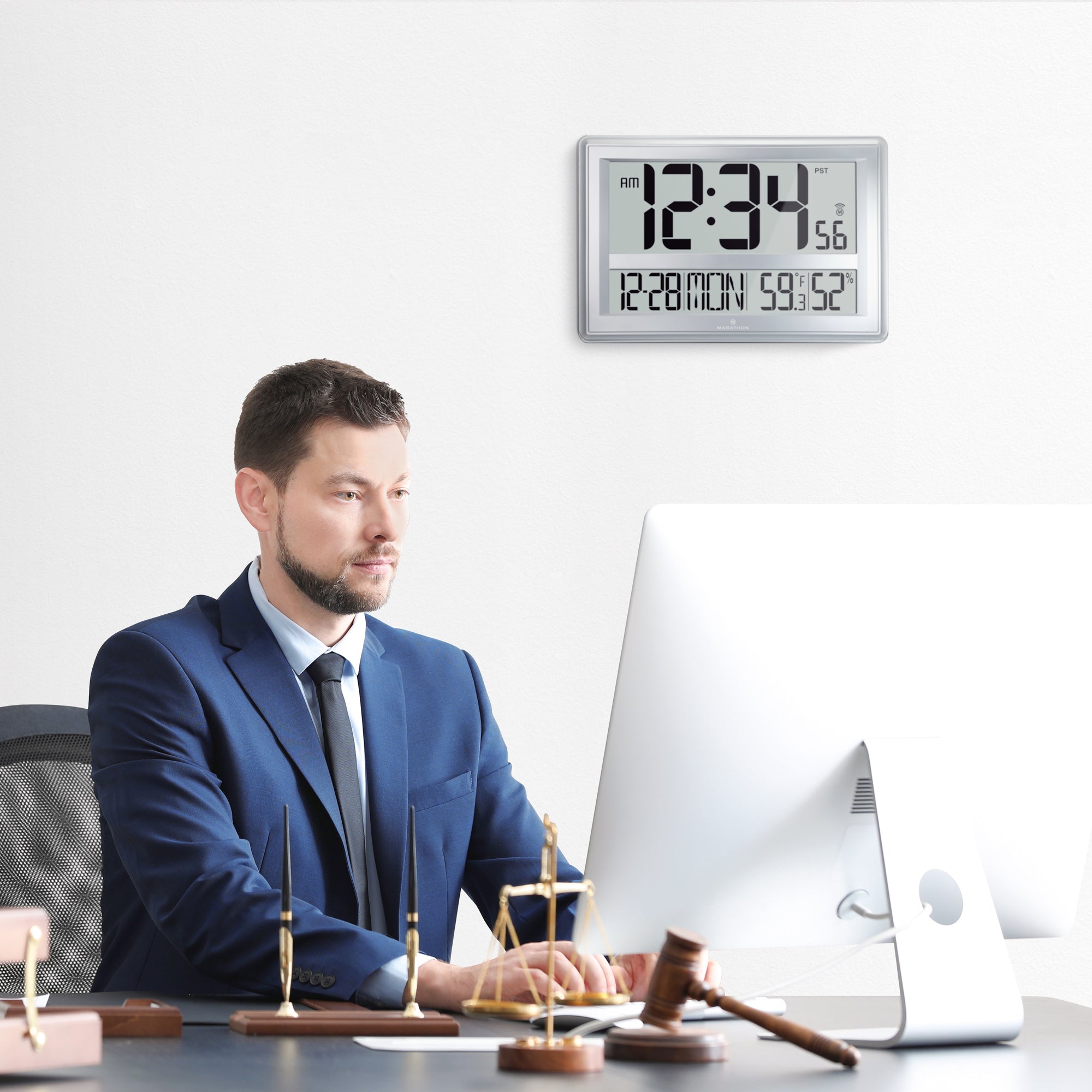 Jumbo Atomic Wall Clock with Table Stand