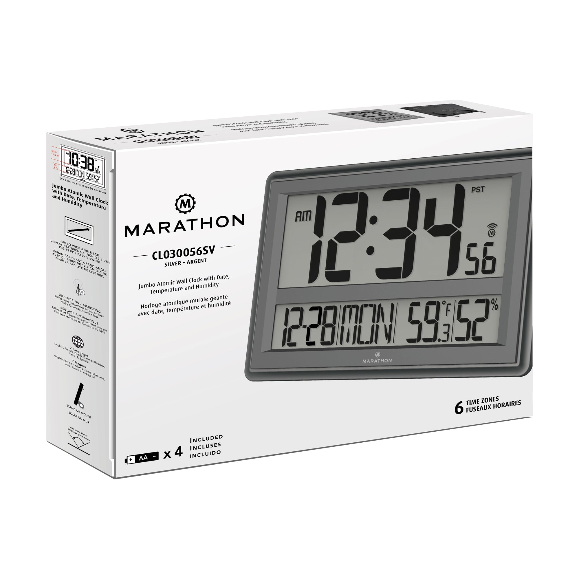 Jumbo Atomic Wall Clock with Table Stand