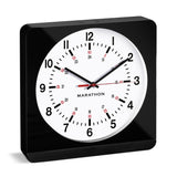 Jumbo 12 Inch Analog Wall Clock with Auto Backlight - Black Case/White Dial image