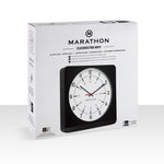 Jumbo 12 Inch Analog Wall Clock with Auto Backlight - Black Case/White Dial